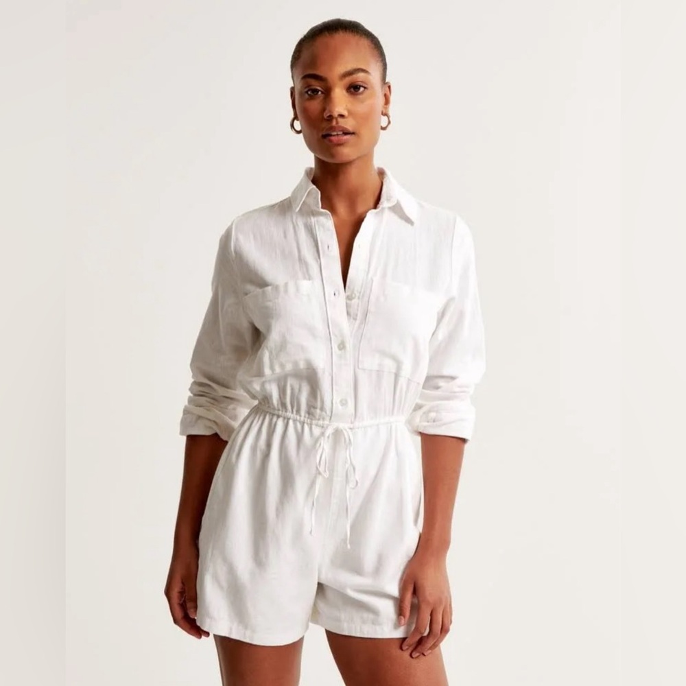 DISHH - white linen romper NWT- beach coverup